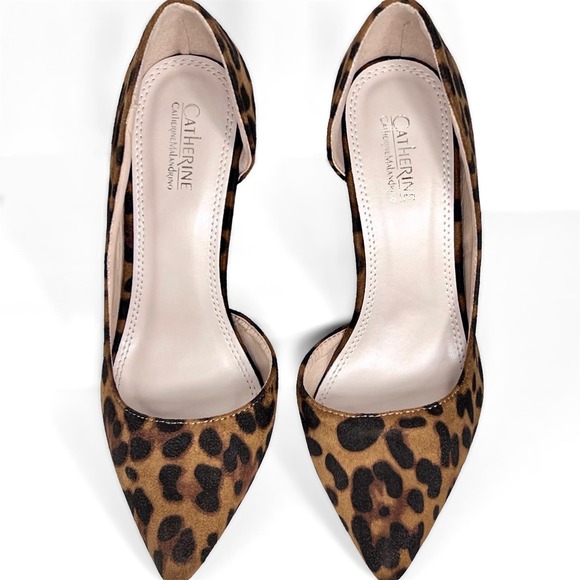 Leopard Print Pointed Toe D'Orsay Stiletto High Heels, Size 8 (MSRP $99) - Picture 4 of 7